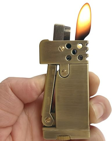 Kerosin Feuerzeug Cool Antike Feuerzeuge Nachfüllbare Kerosin Weiche Flamme Feuerzeuge Vintage Metall (Bronze)