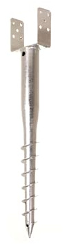 Aqbau® Support de poteau en U à visser, douille à visser, douille à visser, douilles de sol à visser, douille de sol à visser, ancrage au sol, piquet de terre, ancrage de poteau (1, 100 mm)