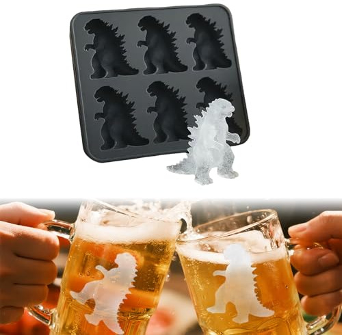 virkwuy Marke Monster Eiswürfel Form, Eisformen Silikon,Getränkegarnitur | Monster Eiswürfelform Silikon Schwarzer Eiswürfelbehälter für Geformte Eiswürfel, zum Garnieren von Cocktails