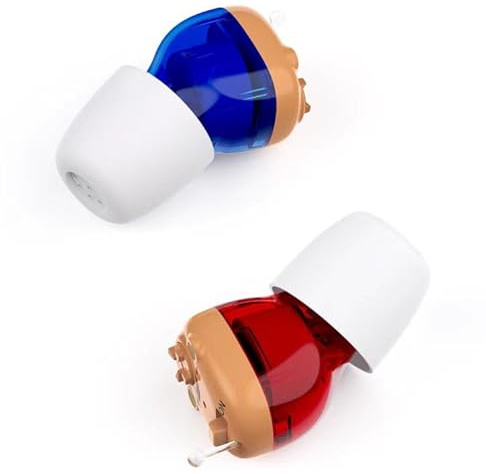 Digital Rechargeable Personal Hearing Amplifiers Sound Amplification,With Charging Case, Pair