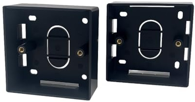 1-Gang Aufputzdose – schwarze Unterputzdose 86 mm x 86 mm x 32 mm, langlebiges Wandgehäuse für elektrische und Netzwerk-Frontplatte (2)