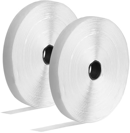 2 Rollen Klettband Selbstklebend Extra Stark, 16mm x 10mWeiß | Selbstklebendes Klettband Selbstklebend , Hakenband Klettbänder Klett Klebeband Klettverschluss Band für täglichen Gebrauch