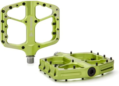 GEWAGE MTB Pedalset – CNC-frästa cykelpedaler i aluminium, kromstålaxel, kullager & tätat lagersystem för mountainbike, gravel och trekking – perfekta för downhill & trail (Green)