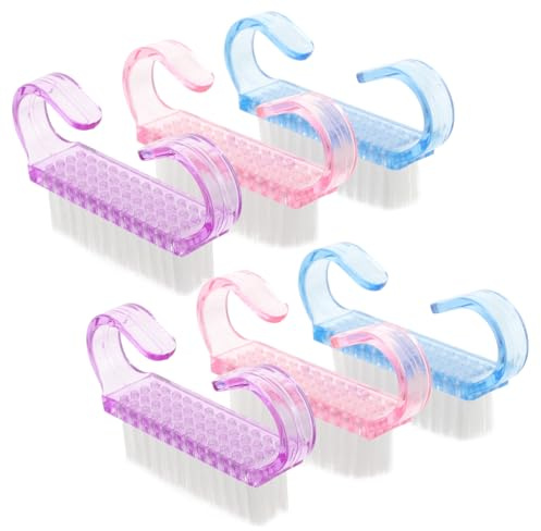 Gatuida Spazzola per Unghie Mani 6 Pezzi Set Manico Ergonomico in Abs e Nylon, Facile da Impugnare e Confortevole, la Pulizia Quotidiana delle Unghie