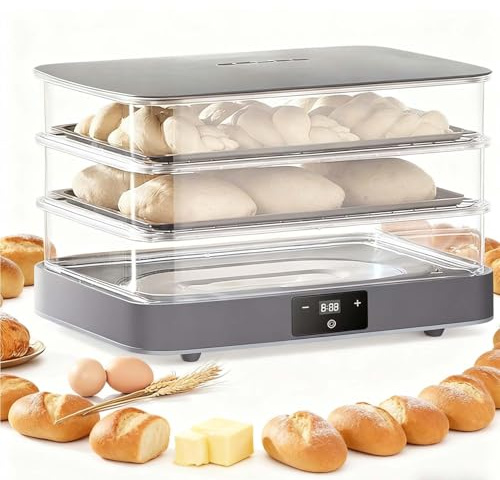 CUTANGELAR Lievitazione Pane Elettrica Multifunzione 40L Capacità, Gamma Temperatura 20-45°C con Ripiani Estraibili, Temperatura e Umidità Regolabili per Lievitazione Perfetta