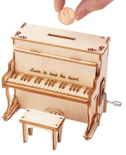 Ylnailky Casse-Tête Adultes 3D,Puzzle en Bois Piano Boîte à Musique | Kit Construction Loisir Créatif pour Salon Chambre Déco Maison