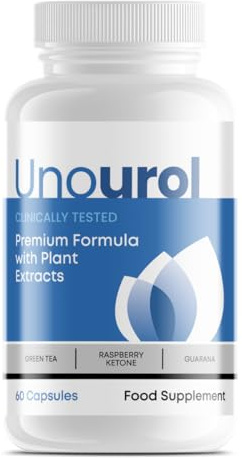 Unourol – Complément Alimentaire Premium aux Extraits de Plantes – Thé Vert, Guarana, Framboise & Café Vert – Avec Caféine – 60 Gélules