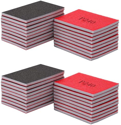 36-teiliges Schleifschwamm-Set, Körnung 240, Schleifschwamm, Schleifpads, Nass- und Trockenschleifpapier, flexibles Schleifpapier für Metall, Holz, Wandpolieren