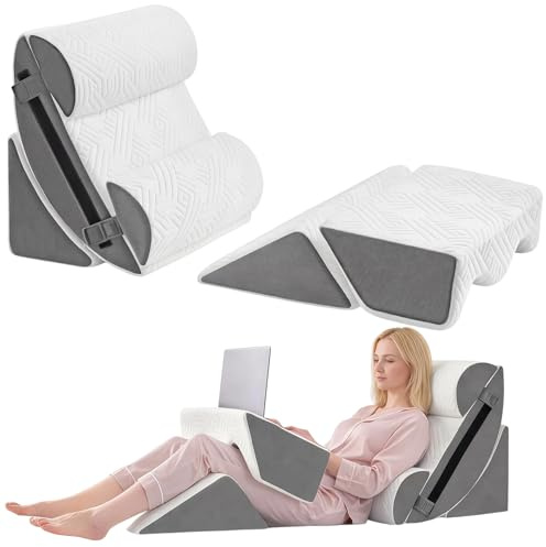 Kensbro 6pcs Orthopädisches Keilkissen Set für Post Chirurgie | Bettkeilkissen Stützkissen Schlafkissen Dreieckskissen, Memory-Schaum Kissen für Sodbrennen, Schmerzlinderung