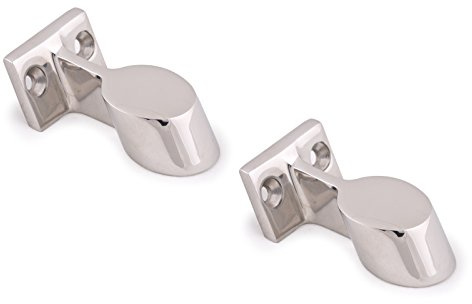 wellenshop Handlauf-Endstück für Ø 22 mm Rohr 2 Stück Edelstahl 60° Neigung Reling Halterung Abschluss-Stück Halter Bootsreling