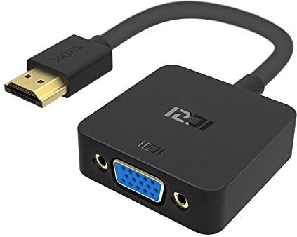 ICZI Adattatore HDMI a VGA, 1080p 60hz Full HD Convertitore HDMI Maschio to VGA Femmina per Computer Portatili, Chromebook, Raspberry Pi, Xbox, Proiettore, Monitor
