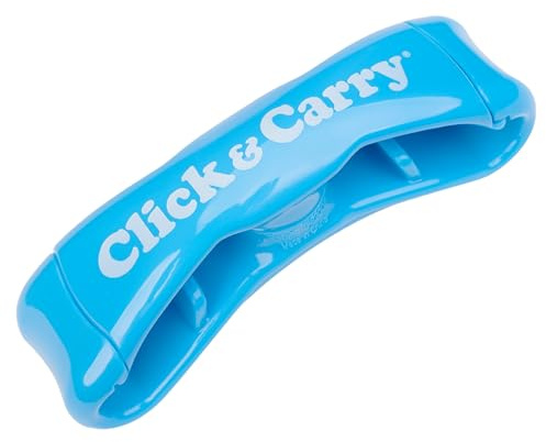 Click & Carry Grocery Bag Carrier, 1 Pack, Blue - As seen on Shark Tank, Soft Cushion Grip, Hands Free Grocery Bag Carrier, Plastic Bag Holder, Haul Sports Gear, Click and Carry with Ease