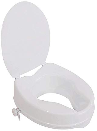 Aidapt 100mm (4) Elevation Raised Comfortable Toilet Seat with Lid Easy Fit White