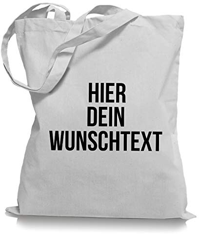 Ma2ca Stoffbeutel Jutebeutel mit Wunschtext/Selber gestalten mit dem Amazon T-Shirt Designer/Beutel Druck/Designertool Tragetasche/Bag/Jutebeutel WM1