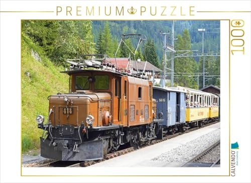 CALVENDO Puzzle Erlebniszug Albula der Rhätischen Bahn mit Lokomotive Krokodil. | 1000 Teile Lege-Größe 64 x 48 cm Foto-Puzzle für glückliche Stunden