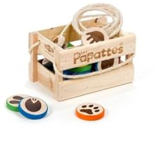 Tactic 56838 Les Papattes - Jeu de Palets et d'Adresse en Bois pour Jouer en Plein Air - dès 6 Ans, Bleu, Gris, Vert