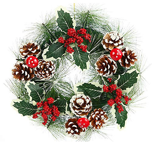 Acronde 12” Christmas Wreath Berry Handmade Floral Front Door Rustic Wreath