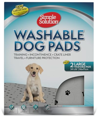 Simple Solution Waschbare Trainings- und Reise-Hundekissen, wiederverwendbare Hundekissen, saugfähig und geruchshemmend XXL, 2er-Pack