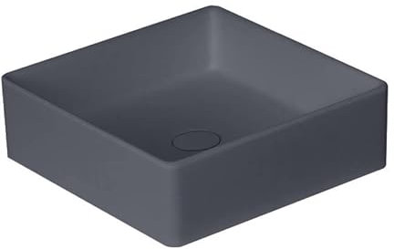StoneArt Waschbecken Mineralguss Aufsatzwaschbecken Waschtisch Handwaschbecken Waschschale für Bad und GÄSTE WC LC110 40x40cm beton-grau matt