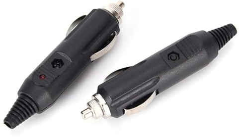 12 V Zigarettenanzünder-Stecker, Stecker mit Sicherung, rotes LED-Ladegerät, Adapter, Konverterstecker, 2 Stück