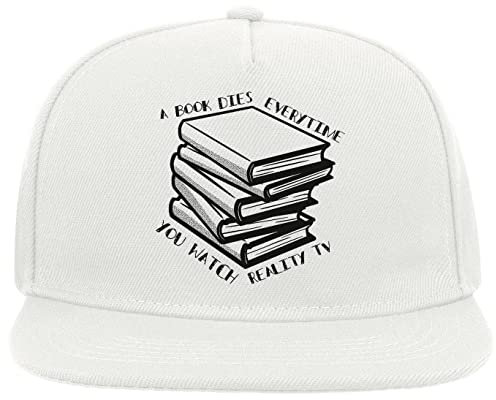 Un libro muore ogni volta che si guarda Reality Tv Shot 5 pannello Snapback visiera piatta cappello cappello da baseball bianco, bianco, Taglia unica