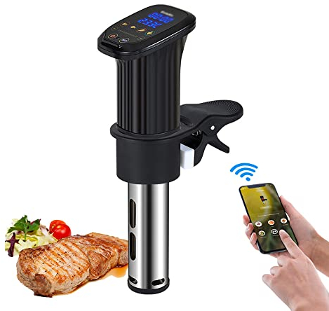 LMEIL Sous Vide Cooker, Ultra-Quiet Immersion-Circulator， 1200W WiFi Immersion Circulator Sous Vide Machine, Time Control Sous Vide Cookbook Included