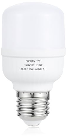 aooshine Q50 Dimmable LED Light Bulb - 3000K Warm White LED Light Bulb, Standard E26 Base, 1 Pack, 650 Lumens, 120Volts 6Watts Lighting Bulbs for Lamp, 680 LUMENS