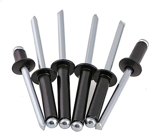 Nietmuttern, Verbindungselemente, Muttern, Nieten, schwarze Aluminiumnieten, offene Blindnieten, Blindnieten aus Aluminium, Zugnieten M3,2 x 16 mm-M5 x 6,4 mm, robust und langlebig (Stem Length: M4X20
