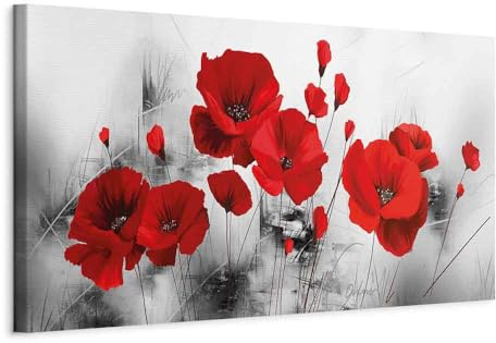 murando - Akustikbild Schalldämmung Blumen Mohn, Schallschutz, Wohnzimmer | Verbessert Raumakustik, reduziert Hall, ideal fürs Büro oder Wohnzimmer, hochwertige Verarbeitung, schnelle Montage, stilvoll