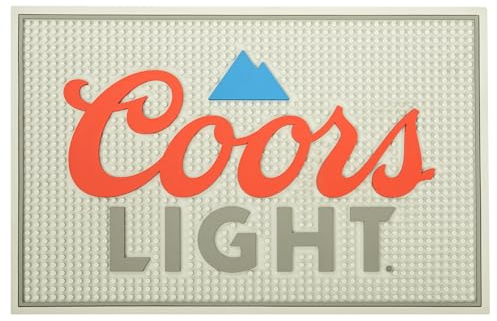 Lord's Rocks Coors Light Bar Mat – 45,7 x 30,5 cm, rutschfeste Gummi-Unterseite, perfekt für Arbeitsplatte, Hausbar, Kaffeemaschine, Haustiernapf, kompatibel mit Futternapf, Grau