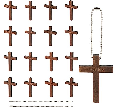 PH PandaHall PandaHall Holz-Kreuz-Anhänger mit 80 Kugelketten für Männer und Frauen, DIY-Ostergebetskette, Schmuckherstellung, 80 Stück