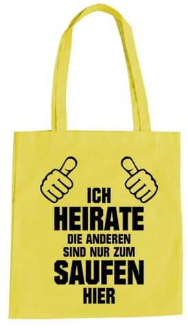 JGA Nur Zum Saufen Bräutigam Baumwolltasche - Junggesellenabschied Heiraten Party Die Anderen Sind Gelb