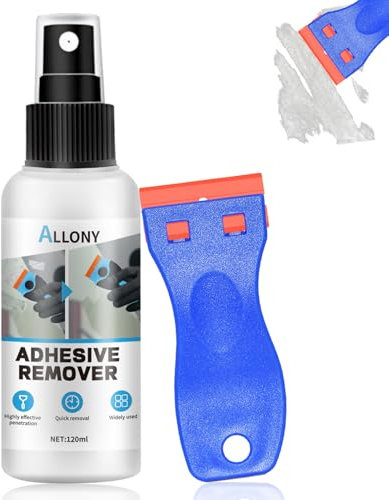 Allony Sticky Remover, Sticky Label Remover, Super Glue Remover, Sticker Remover, With Plastic Scraper Tool, Quickly Remove Glue Gum Stickers Grease Sticky Stuff Remover-120ml