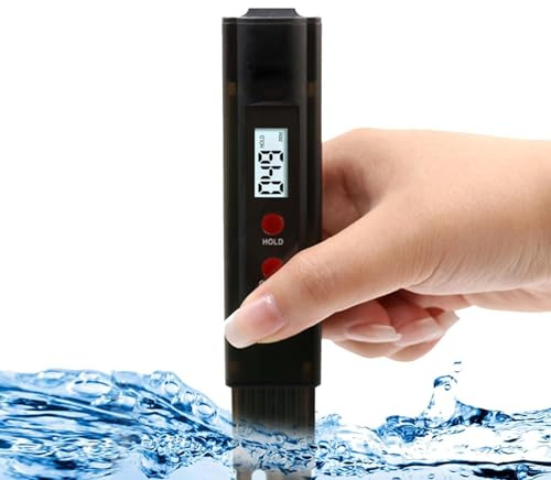 Tester Digitale per la durezza 'Acqua, Lettura istantanea, Gamma 0-0 ppm, Kit di Test 'Acqua con precisione del 2% e Blocco Dati, Tester 'Acqua per Acqua Potabile, Ro