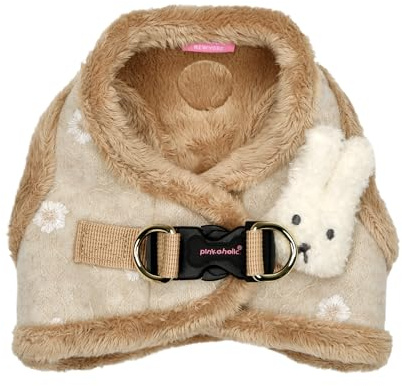 Pinkaholic New York Lidia Vest Hundegeschirr Step-in Warm Winter Blumenmuster für kleine Hunde, Beige, Large
