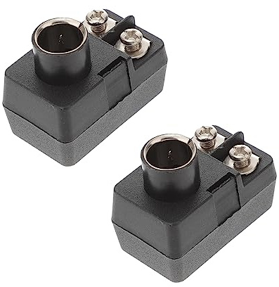 Adaptador de Antena TV 75 Ohmios 2 Unidades Conector F Macho | Metal Abs Negro, Interfaz Dc, Resistencia Intemperie, Diseño Profesional y Práctico
