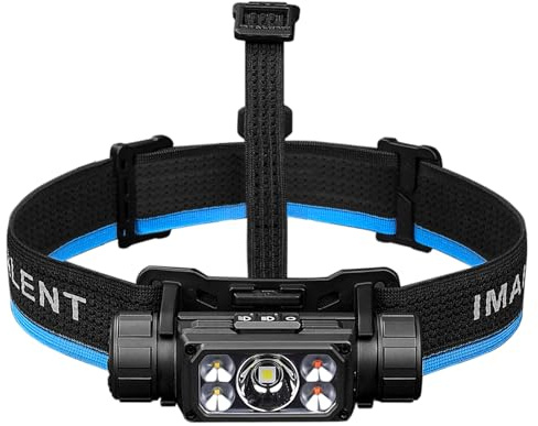IMALENT HT70 Lampada Frontale LED con 3500 Lumen 349m, Torcia Frontale USB-C Ricaricabile con Luce bianca + rossa + calda Regolabile di 180° IP66 per Corsa, Pesca, Campeggio, Escursionismo, Trekking