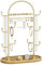niffgaff Soporte para Joyas, Organizador de Joyas, Almacenamiento de Joyas, Organizador de Joyas, Almacenamiento de Aretes, Árbol para Joyas, Bandeja de Madera, Dorado, 32 cm
