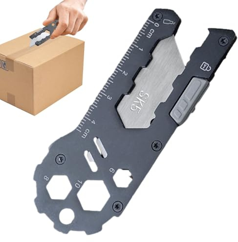 Taglierina multiuso taglierina per arte retrattile - Apribottiglie in acciaio - Utensile da taglio portatile con blocco di taglio per campeggio, viaggi, esplorazione