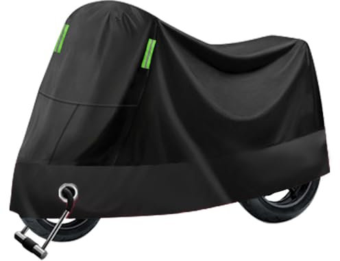 VOOIV Motorrad Abdeckplane für Suzuki GSX-R 1000 2000-2021, 190T Outdoor Motorradabdeckung Reißfest, Motorradschutzhülle Wasserdicht Atmungsaktive Regenhülle,A with Reflective Strips-Black