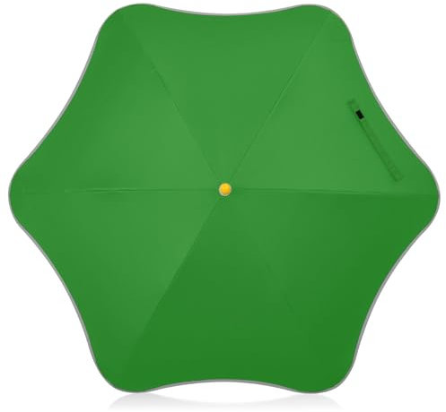 Yuiboo Personalisierter grüner Kinder-Regenschirm, UV-Regenschirm mit reflektierendem Streifen, winddicht, Reiseschirm, knicksicher, für Mädchen & Jungen