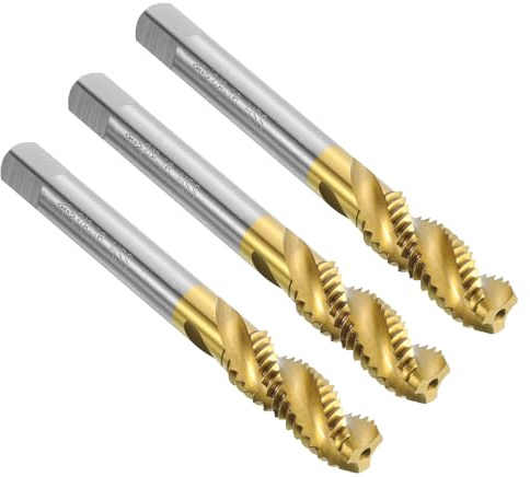 QUARKZMAN 3Pz Maschi A Filetto Spirale 3/8-16 UNC H2 Maschio Per | Rivestimento In Titanio 6542 Acciaio Rapido, Strumenti Per Filettatura A Macchina, Per Riparazioni Meccaniche, Filettatura
