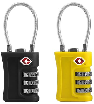 UP Security Lot de 2 cadenas à combinaison approuvés par la TSA, cadenas TSA pour bagages, cadenas combo de voyage avec code, pour valise, sac à dos, fermeture éclair, casier