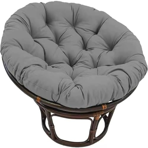 JORTUIO Rundes Polster für Papasansessel,Ersatzpolster Papasan,Bodenkissen Gepolstert Sitzkissen Krabbeldecke Hängesessel Für Korbsessel Outdoor Gartenmöbel Sitzauflage Auflage(Dunkelgrau,130x130cm)