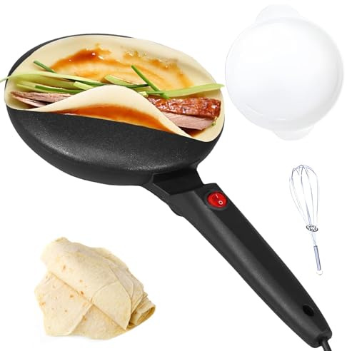 FHRKA Crêpières, crêpière électrique Portable, antiadhésive et Facile à Nettoyer, Conception de Surface incurvée sphérique