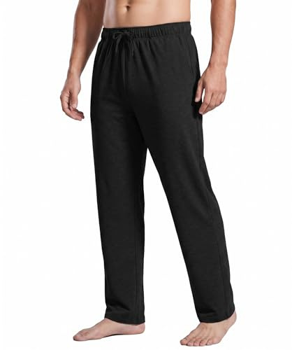 PINSPARK Pantalon de jogging pour homme en coton - Pantalon de sport - Légères sweatpants - Taille élastique - Pantalon d'entraînement - Pantalon de loisirs respirant - Pantalon de yoga avec poches