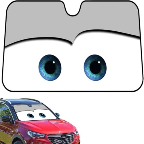 Pare-Soleil de Voiture, Yeux de Dessin Animé de Voiture, Protection Solaire Pares-Soleil Pliable pour Fenêtre de Voitures, Bloque La(C)