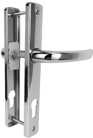 WINDOWS 4 YOU UPVC Door Handle, Die-Cast Zinc, Chrome/Satin Chrome/Gold/Black/Anthracite Grey, 215mm, Sprung Lever, 92PZ, for UPVC/Composite/Patio/French Doors (Chrome)