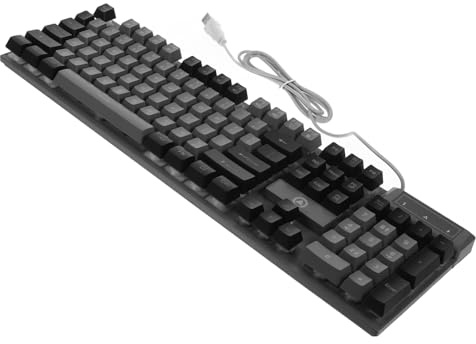 Gatuida Clavier de Jeu à 104 Touches Noir en Abs Rétroéclairage RGB | Touches Suspendues, Plaque Arrière Haute Résistance Épaissie, Support Pliant