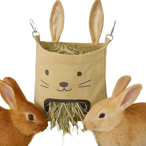 Heutasche für Kaninchen – hängendes Futterhaus mit großem Fassungsvermögen, verschleißfest, Aufbewahrung von Kaninchenfutter, kratzfestes Zubehör für Haustiere | Heuspender für Kaninchen